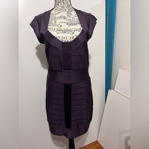 French Connection Women's Scoop Neck Sleeveless Bandage Mini Dress Purple Size 8